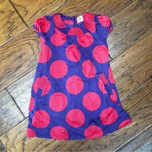 Mini Boden Purple‎ and Red Polka Dot Dress